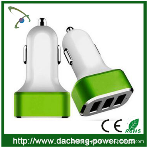 Newly design 3 port usb car charger 5.2A usb car charger 3 port for Phone Ipad